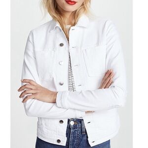 L’Agence Celine Denise Jacket White Distressed Small